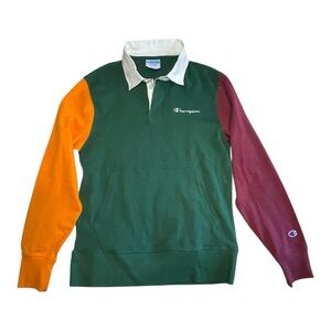 Champion Rugby Colorblock Green, Orange, and Maroon Shirt